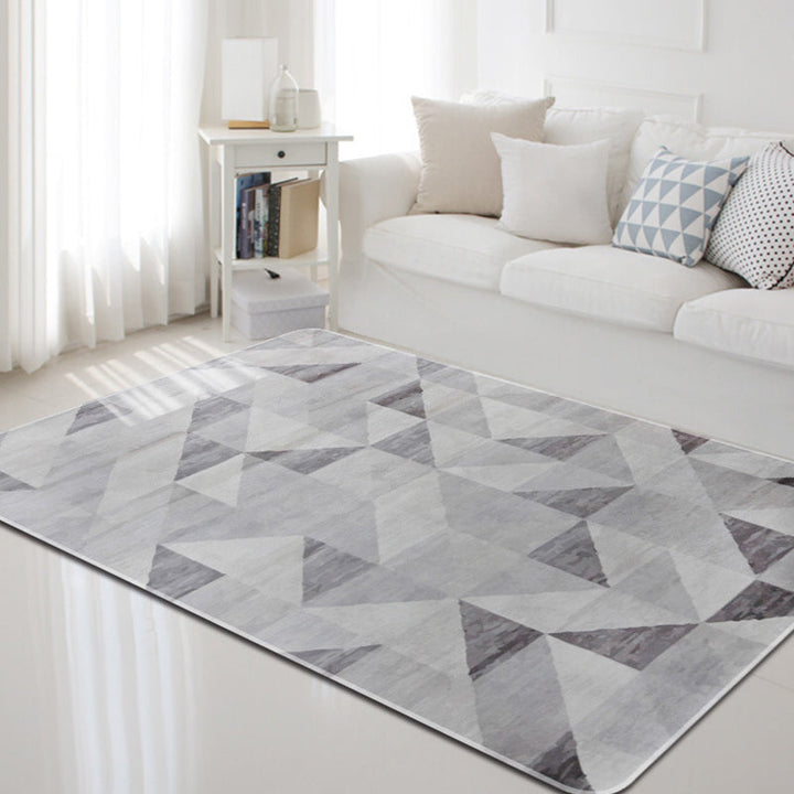 Lisslune | Dark geometric pattern rug Synthetic creative rug Non-slip rug for home decor