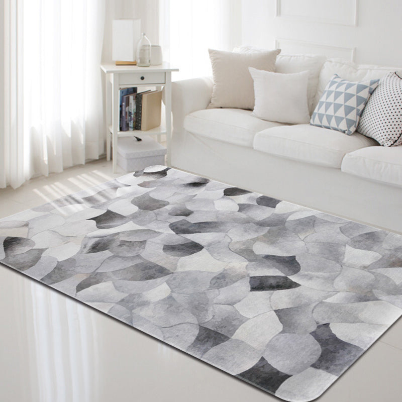 Lisslune | Dark geometric pattern rug Synthetic creative rug Non-slip rug for home decor