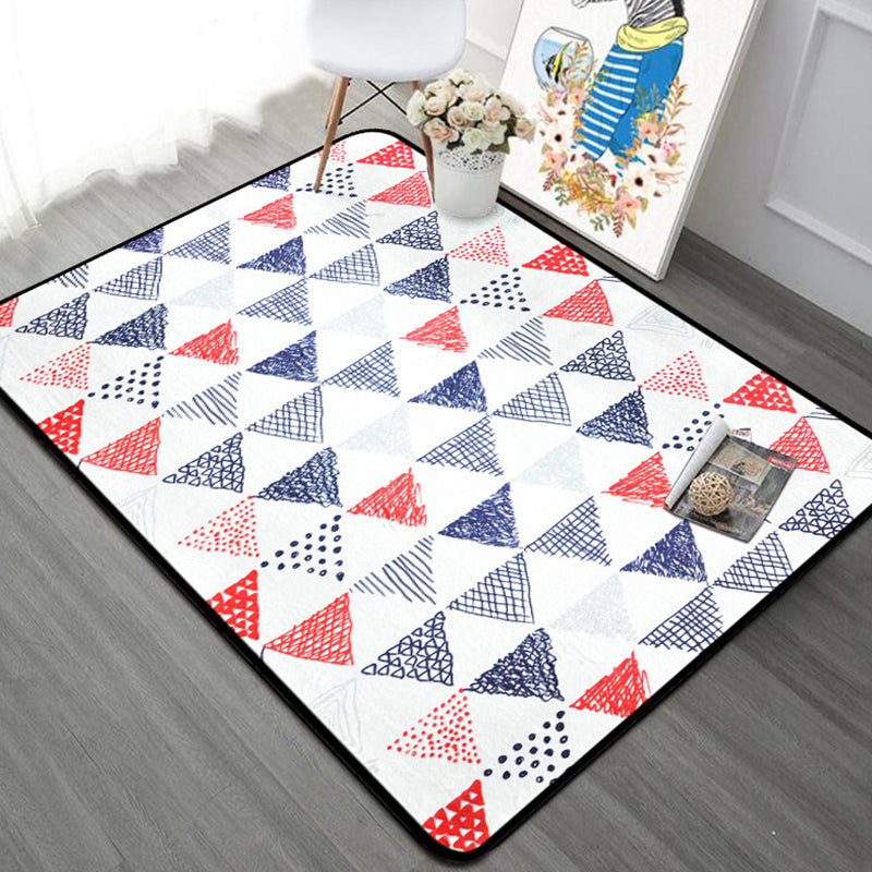 Lisslune | Novelty Triangle Indoor Dress Pastel Color Polyester Rug Non-slip Back Area Carpet for Room