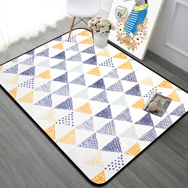 Lisslune | Novelty Triangle Indoor Dress Pastel Color Polyester Rug Non-slip Back Area Carpet for Room
