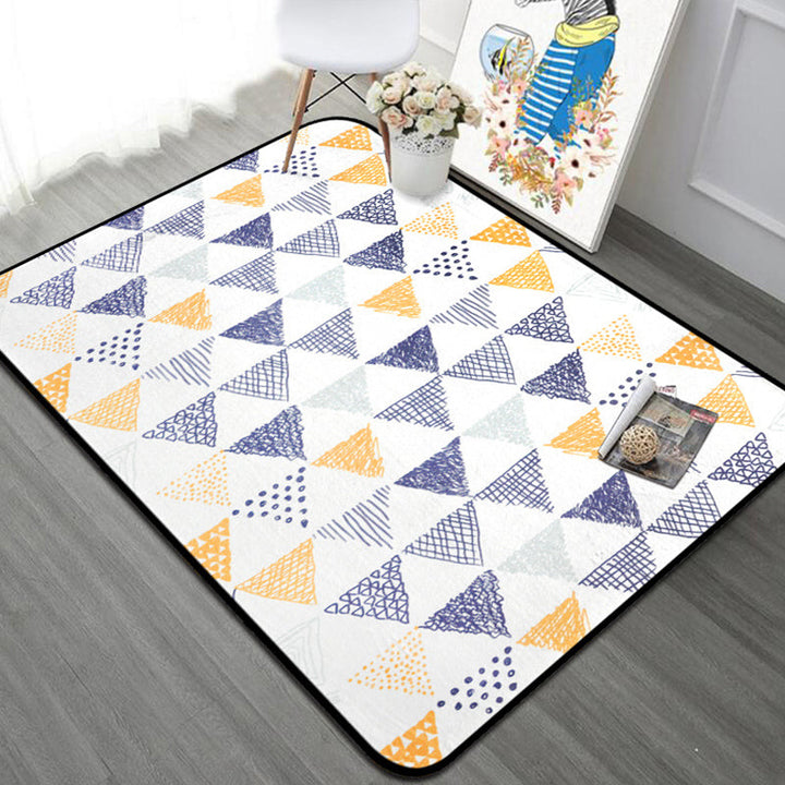 Lisslune | Novelty Triangle Indoor Dress Pastel Color Polyester Rug Non-slip Back Area Carpet for Room