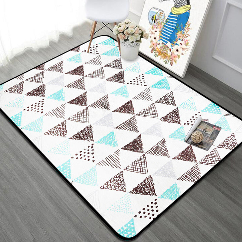 Lisslune | Novelty Triangle Indoor Dress Pastel Color Polyester Rug Non-slip Back Area Carpet for Room