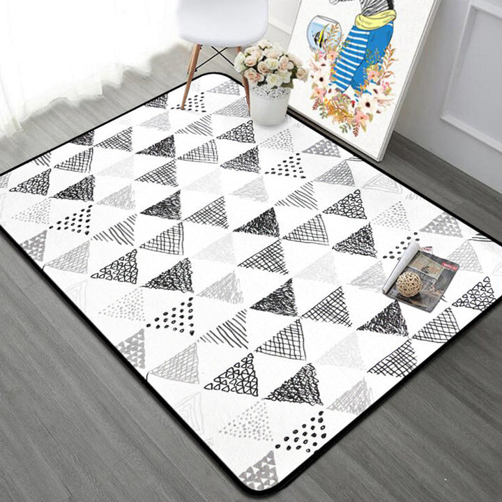 Lisslune | Novelty Triangle Indoor Dress Pastel Color Polyester Rug Non-slip Back Area Carpet for Room