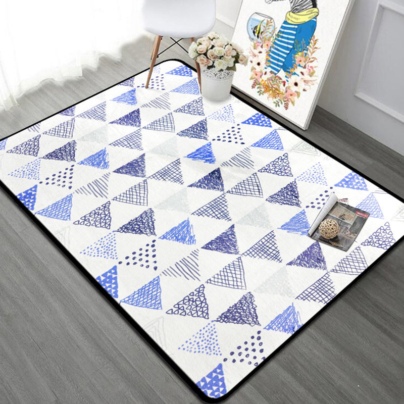 Lisslune | Novelty Triangle Indoor Dress Pastel Color Polyester Rug Non-slip Back Area Carpet for Room