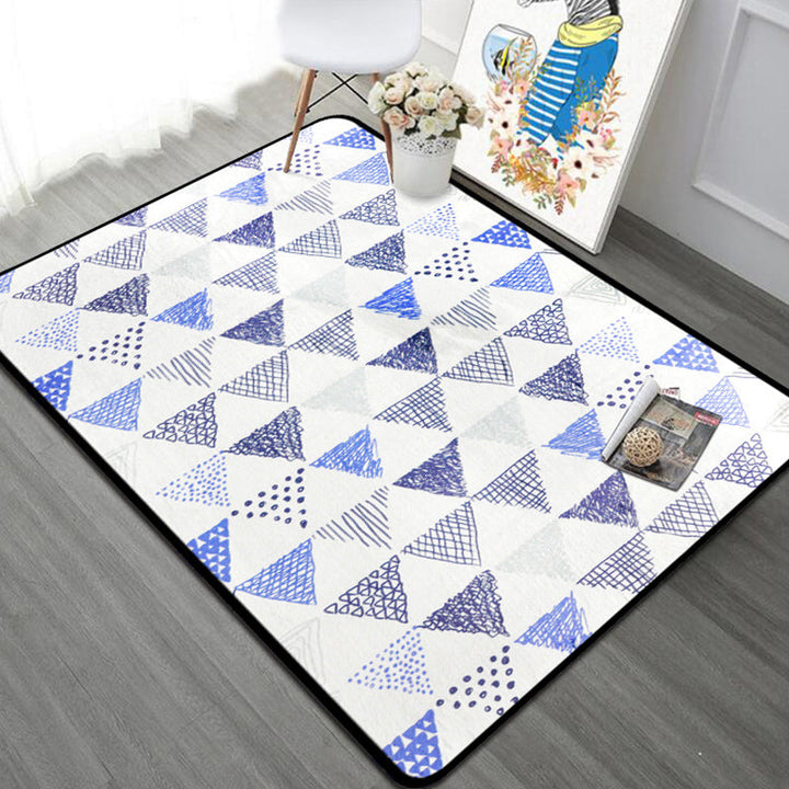 Lisslune | Novelty Triangle Indoor Dress Pastel Color Polyester Rug Non-slip Back Area Carpet for Room