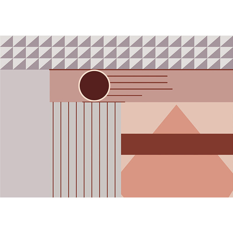 Lisslune | Bold Living Room Area Rug Multicolored Mixed Geometric Shapes Rug Polyester Anti-Slip Backing Rug