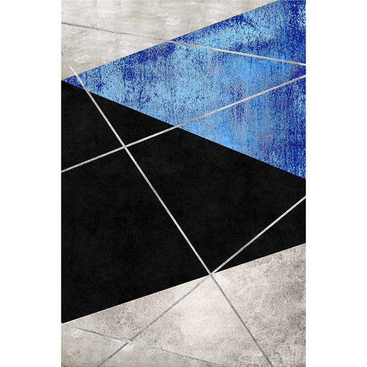 Lisslune | Dark Color Simple Rug Polypropylene Color Block Geometric Carpet Non-Slip Pet-Friendly Rug for Home