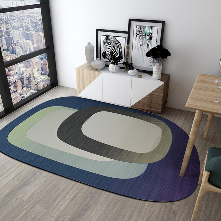 Lisslune | Novelty Shaped Geometric Pattern Rug Dark Color Modern Carpet Polypropylene Pet Friendly Non-Slip Rug for Student Housing