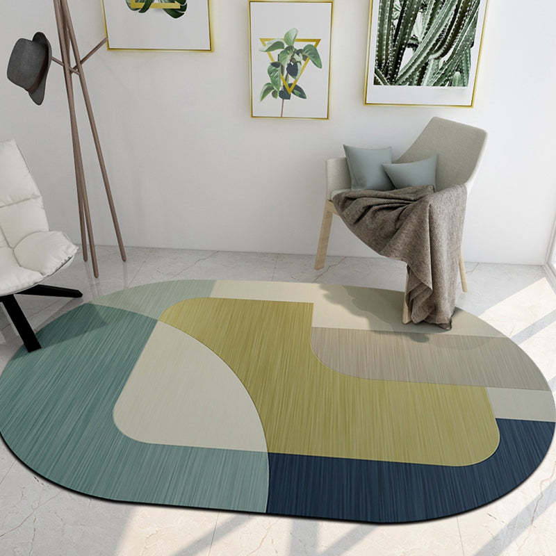 Lisslune | Novelty Shaped Geometric Pattern Rug Dark Color Modern Carpet Polypropylene Pet Friendly Non-Slip Rug for Student Housing