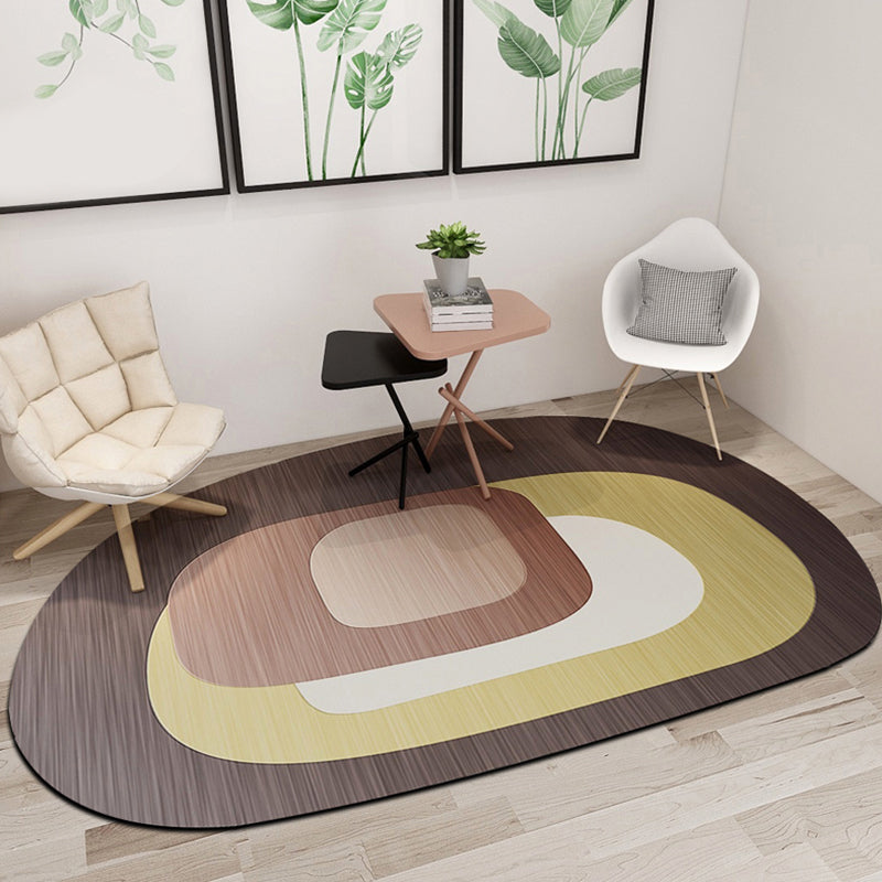 Lisslune | Novelty Shaped Geometric Pattern Rug Dark Color Modern Carpet Polypropylene Pet Friendly Non-Slip Rug for Student Housing