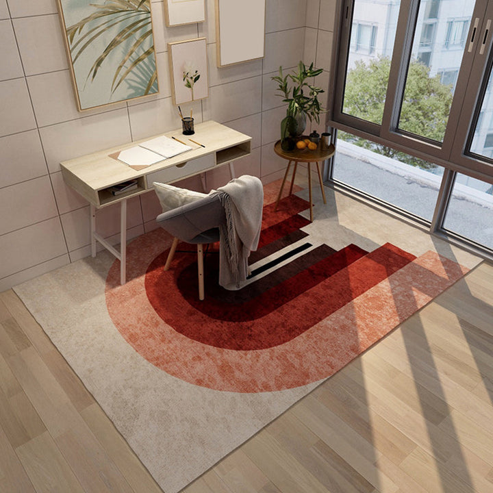Lisslune | Bold Living Room Rug Modern Color Blocking Rug Synthetic Stain Resistant Non-Slip Backing Rug