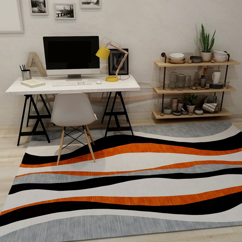 Lisslune | Bold Living Room Rug Modern Color Blocking Rug Synthetic Stain Resistant Non-Slip Backing Rug