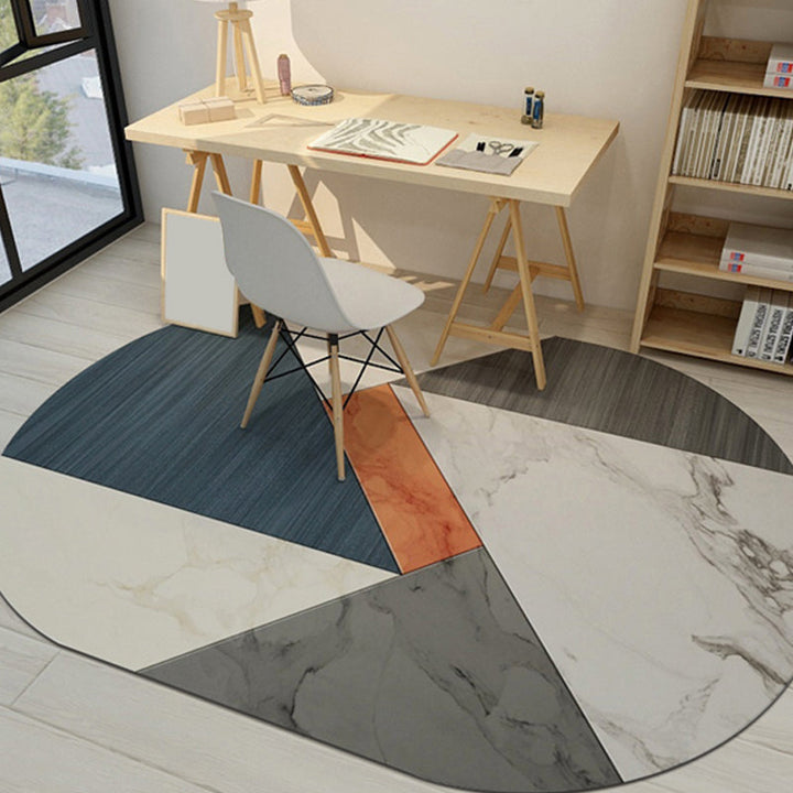 Lisslune | Cool Geometric Rug Multicolor Trendy Rug Polyester Non-Slip Easy-Care Rug for the Living Room