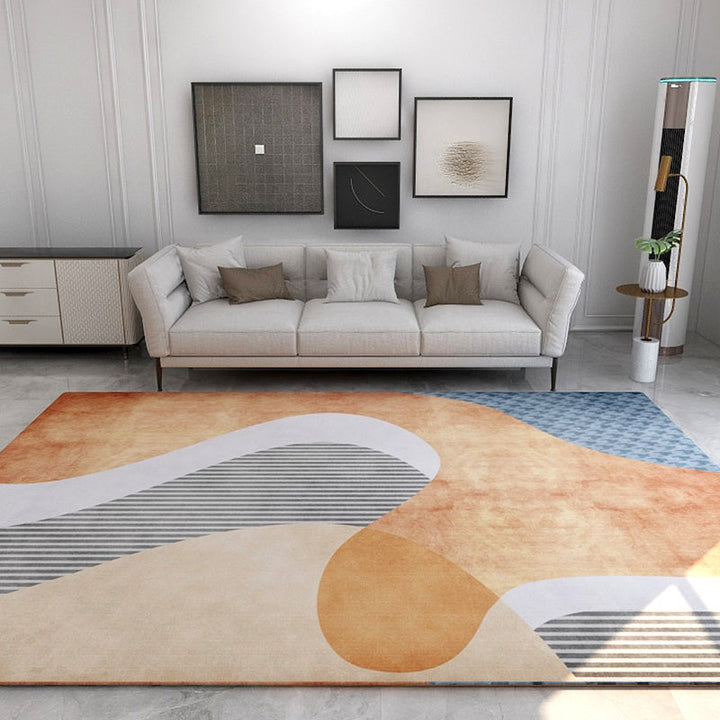 Lisslune | Special Abstract Art Rug Soft Color Nordic Style Rug Polypropylene Stain Resistant Easy Care Rug for Home