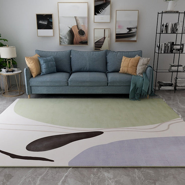 Lisslune | Special Abstract Art Rug Soft Color Nordic Style Rug Polypropylene Stain Resistant Easy Care Rug for Home