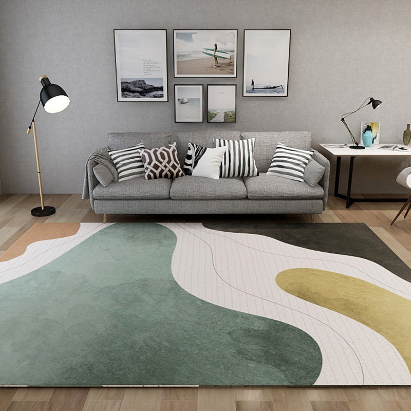 Lisslune | Special Abstract Art Rug Soft Color Nordic Style Rug Polypropylene Stain Resistant Easy Care Rug for Home