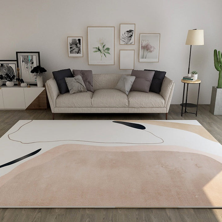 Lisslune | Special Abstract Art Rug Soft Color Nordic Style Rug Polypropylene Stain Resistant Easy Care Rug for Home