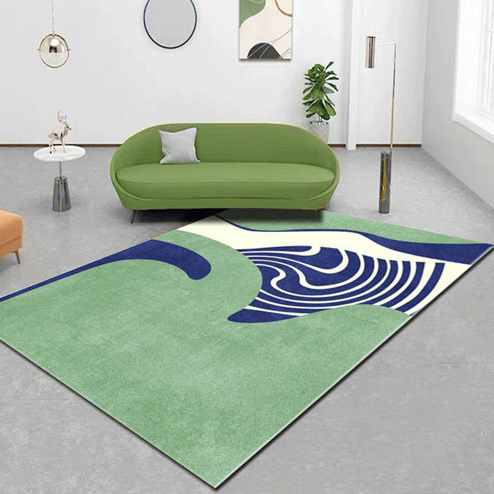 Lisslune | Creative Color Block Print Carpet Multicolor Modern Style Rug Polyester Non-Slip Backing Carpet for Home