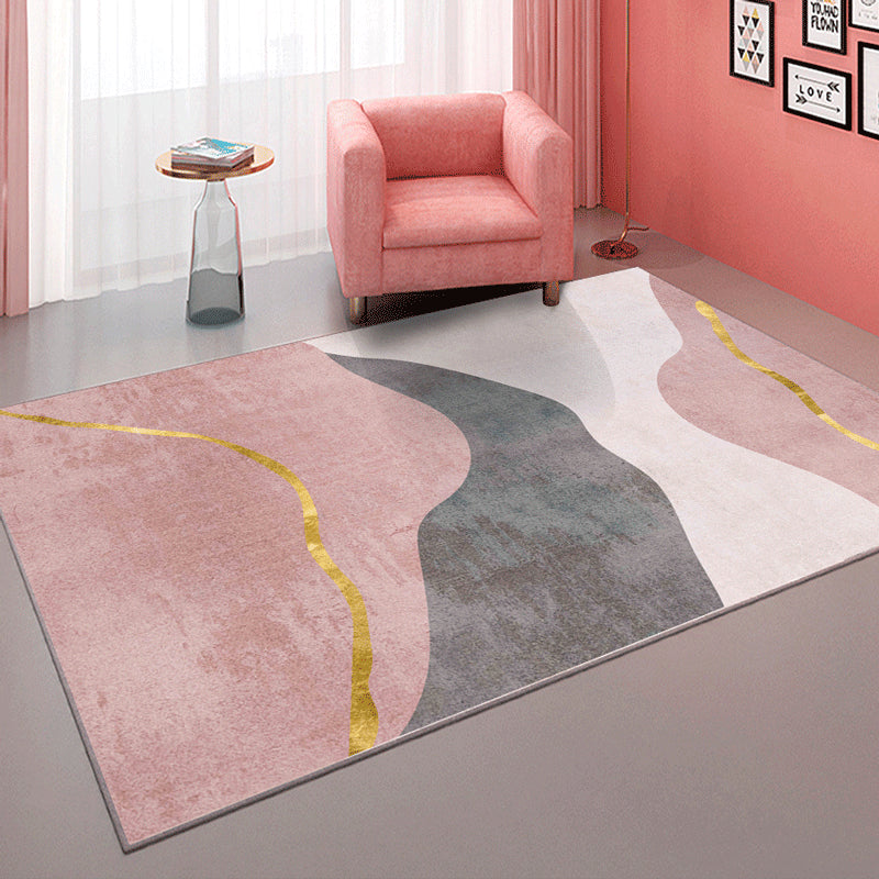 Lisslune | Soft Trendy Indoor Dress Multi Color Abstract Pattern Dress Stain Resistant Washable Carpet for Living Room