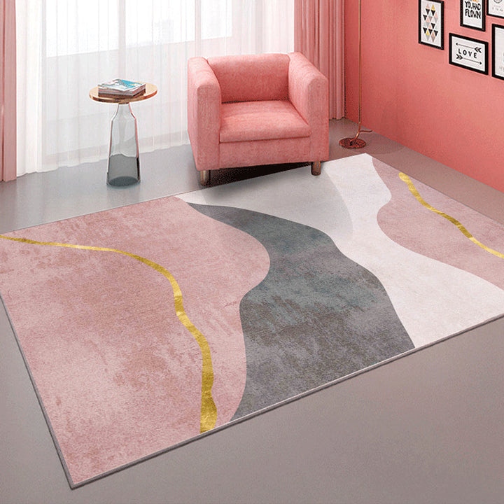Lisslune | Soft Trendy Indoor Dress Multi Color Abstract Pattern Dress Stain Resistant Washable Carpet for Living Room