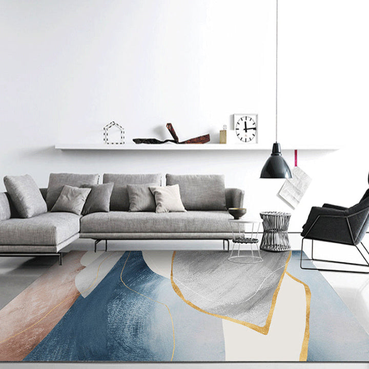 Lisslune | Soft Trendy Indoor Dress Multi Color Abstract Pattern Dress Stain Resistant Washable Carpet for Living Room