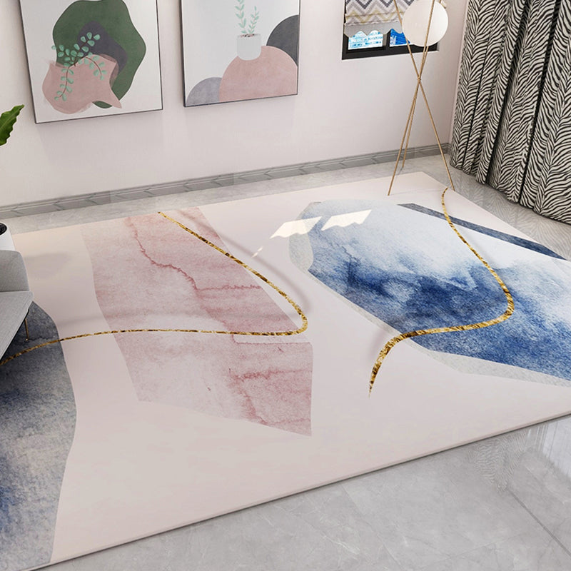 Lisslune | Soft Trendy Indoor Dress Multi Color Abstract Pattern Dress Stain Resistant Washable Carpet for Living Room