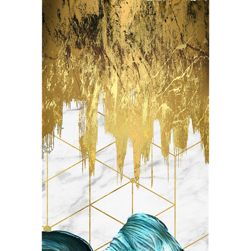 Lisslune | Cyberpunk Living Room Carpet Multi Color Abstract Foil Streams Carpet Polyester Machine Washable Area Rug