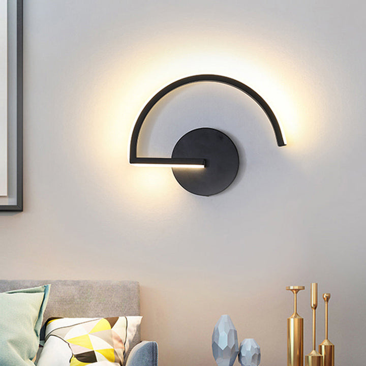 Skørter | Parallel Rod/Twisted/Curved LED Wall Lamp Minimalist Metal Black Wall-Mounted Light in Warm/White Light for Hotel