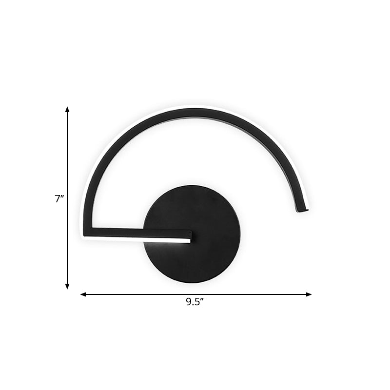 Skørter | Parallel Rod/Twisted/Curved LED Wall Lamp Minimalist Metal Black Wall-Mounted Light in Warm/White Light for Hotel