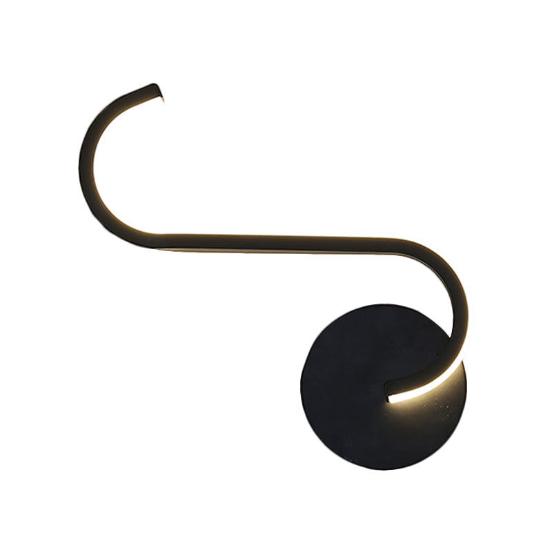 Skørter | Parallel Rod/Twisted/Curved LED Wall Lamp Minimalist Metal Black Wall-Mounted Light in Warm/White Light for Hotel