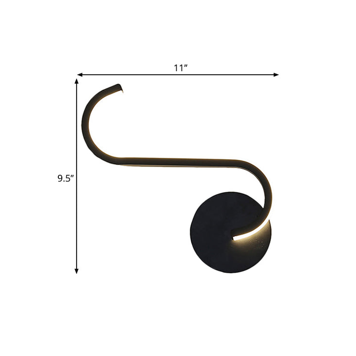 Skørter | Parallel Rod/Twisted/Curved LED Wall Lamp Minimalist Metal Black Wall-Mounted Light in Warm/White Light for Hotel