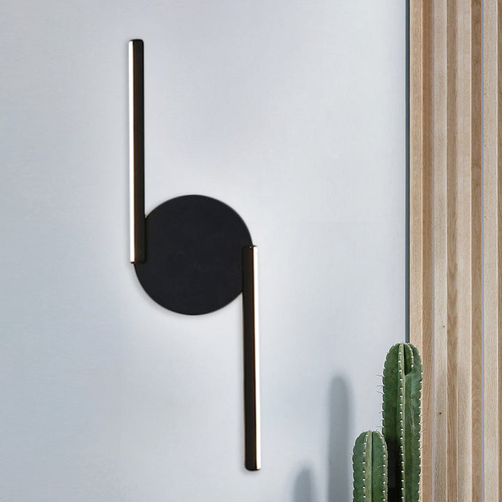 Skørter | Parallel Rod/Twisted/Curved LED Wall Lamp Minimalist Metal Black Wall-Mounted Light in Warm/White Light for Hotel
