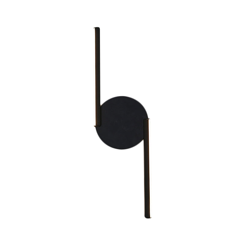 Skørter | Parallel Rod/Twisted/Curved LED Wall Lamp Minimalist Metal Black Wall-Mounted Light in Warm/White Light for Hotel