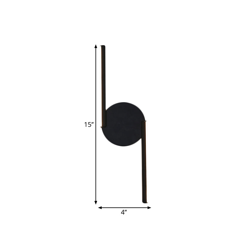 Skørter | Parallel Rod/Twisted/Curved LED Wall Lamp Minimalist Metal Black Wall-Mounted Light in Warm/White Light for Hotel