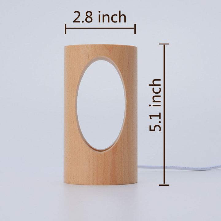 Lisslune | Japanese solid wood rectangular column LED night lamp USB table lamp