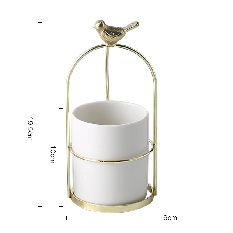 Lisslune | Flower plant pots with bird design for stylish decoration