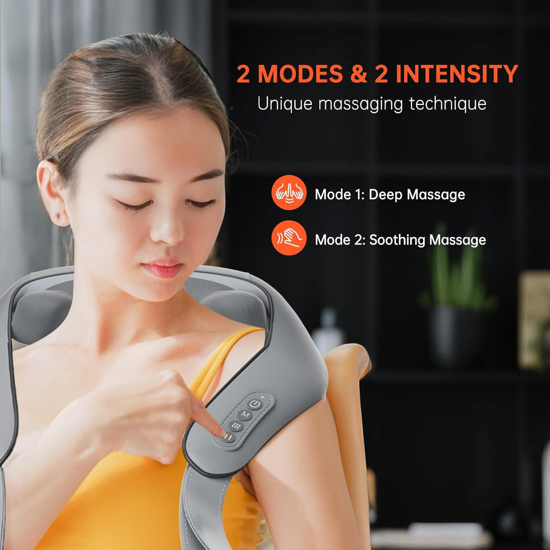 Lisslune | Heated Massage Chair with Back & Neck Cushion – Shiatsu Massage for Total Comfort