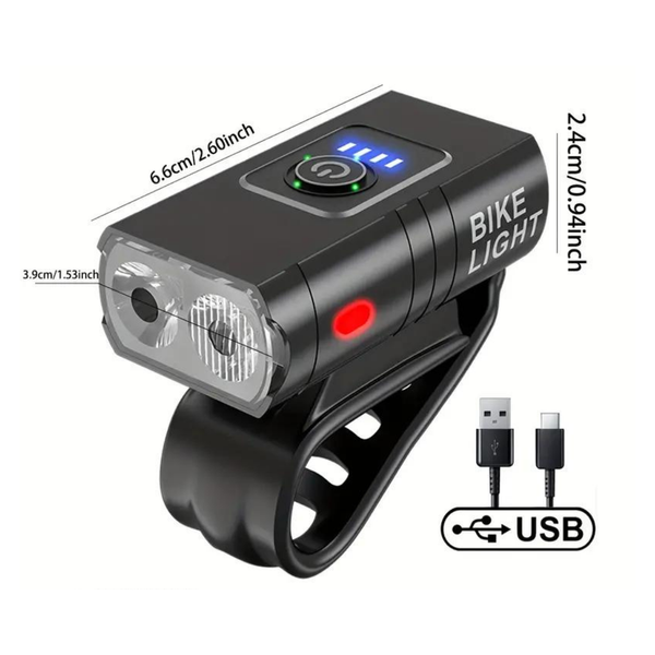 Lisslune | USB Rechargeable LED Bike Lights – 1000 Lumen Front & 500 Lumen Rear, Waterproof