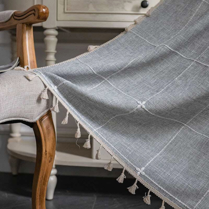 Lisslune | Plaid Tassel Semi-Blackout Curtains – Boho Style Drapes