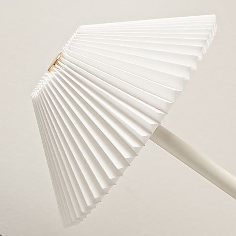 Lisslune | Contemporary Scandinavian rechargeable iron fabric cone pleated LED table lamp for bedside