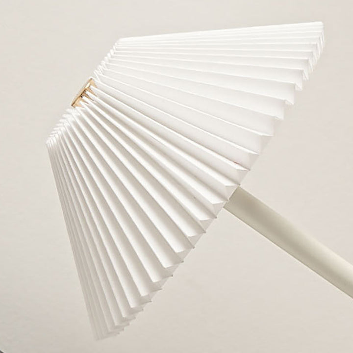 Lisslune | Contemporary Scandinavian rechargeable iron fabric cone pleated LED table lamp for bedside
