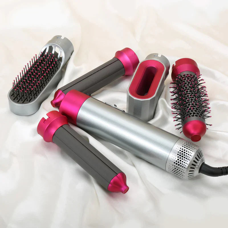 Lisslune | 5-in-1 Hair Styler | Auto Curler, Blow Dryer & Flat Brush for All Hair Types at Home