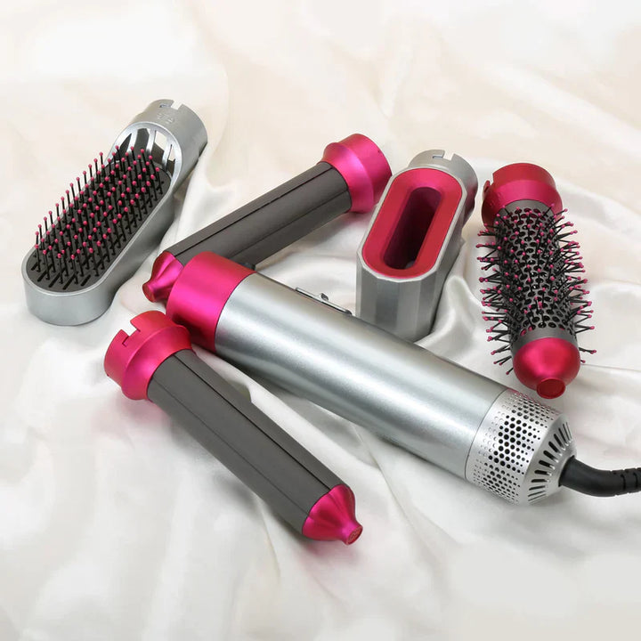 Lisslune | 5-in-1 Hair Styler | Auto Curler, Blow Dryer & Flat Brush for All Hair Types at Home