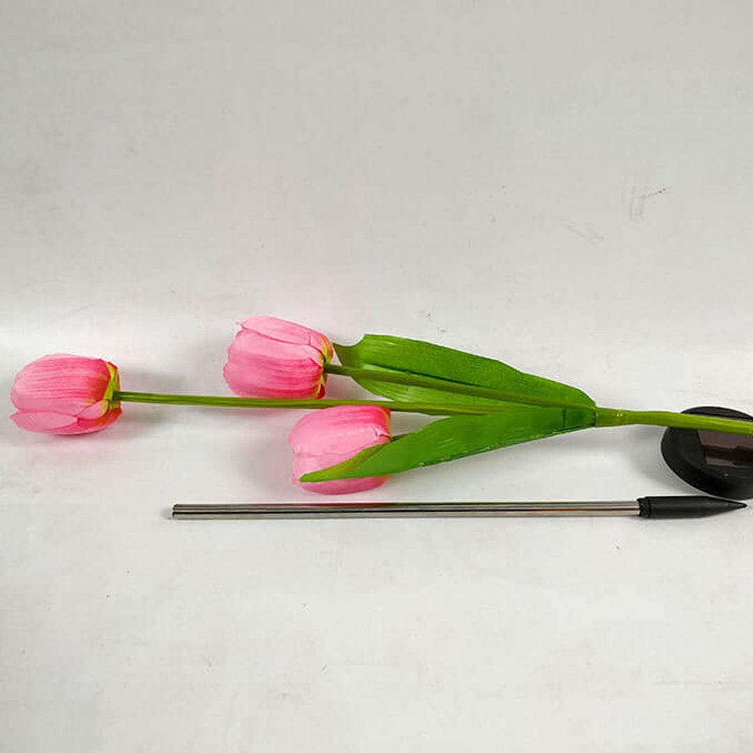 Lisslune | Solar Tulip Lawn Light Outdoor Garden LED Tulip Flower Light Ground Stake Landscape Light