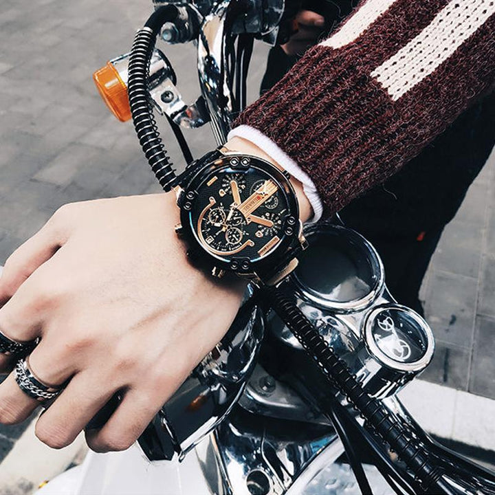 Lisslune | Stainless Steel Chronograph Quartz Watch – Elegant Men’s Luxury Timepiece