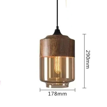 Lisslune | EternaGlow Pendant Light made of Glass and Wood | Elegant Design for Your Home