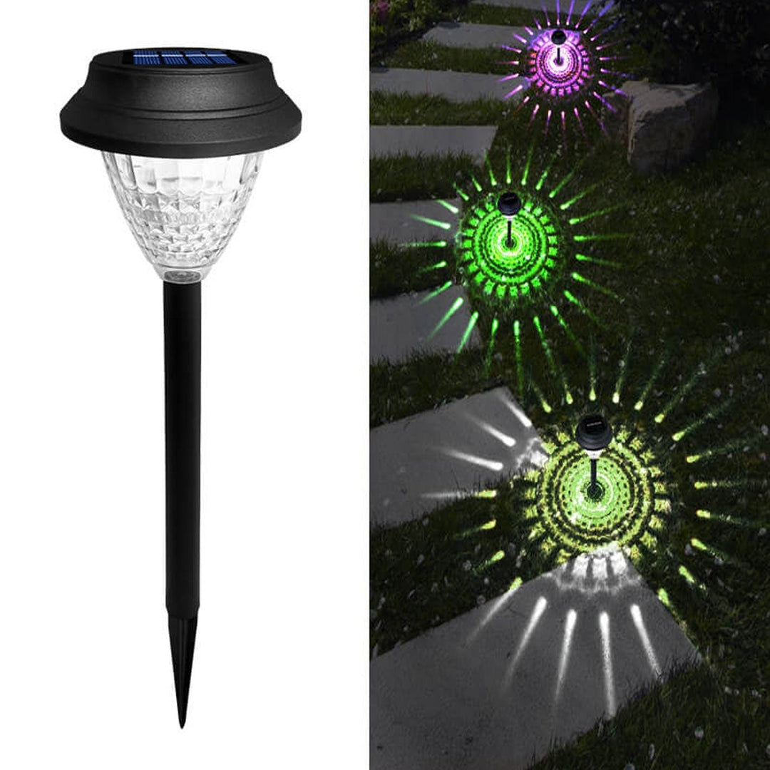 Lisslune | Solar waterproof circular divergent light shadow design LED outdoor garden decorative light