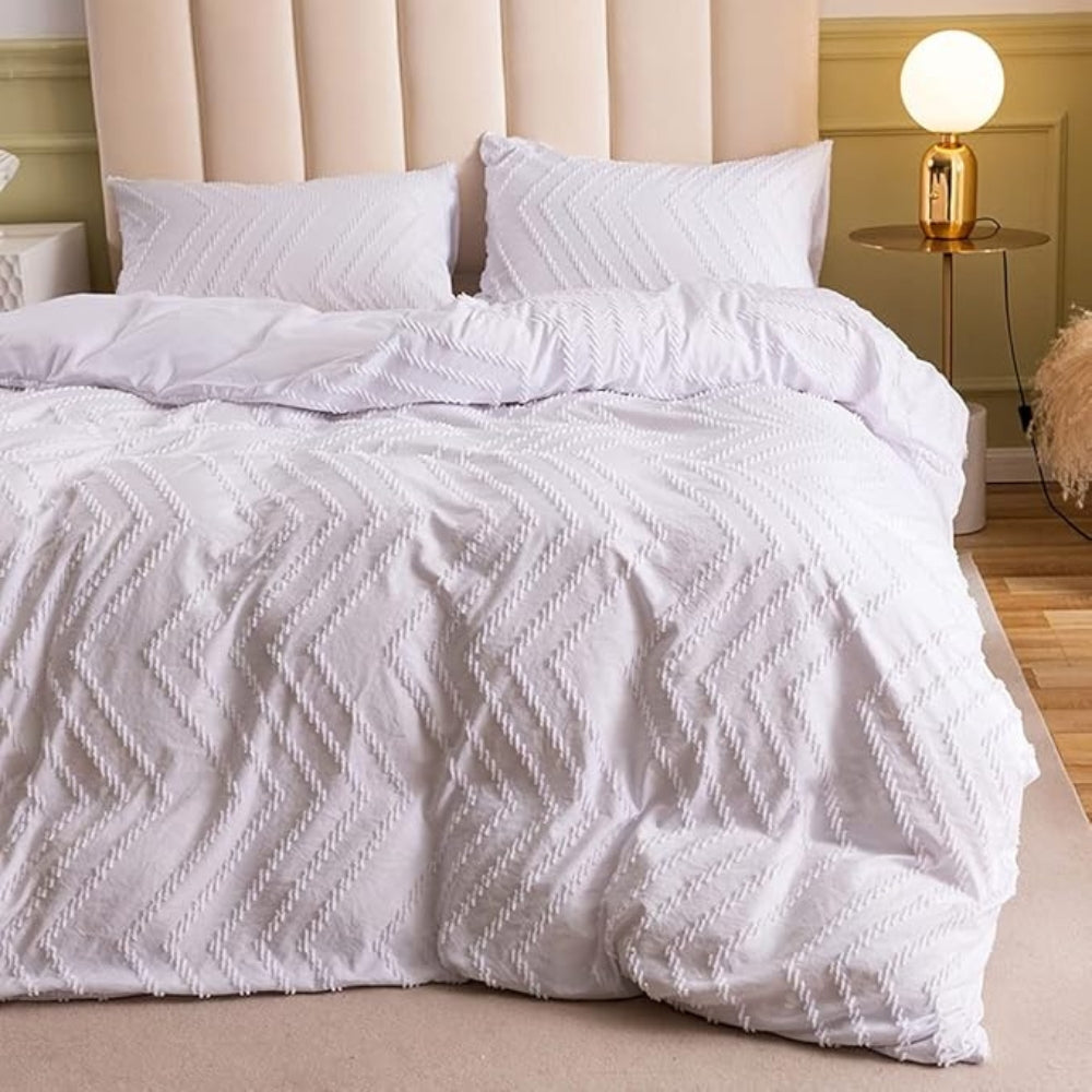 Lisslune | Chevron Plush Quilt Cover | 3pcs Set