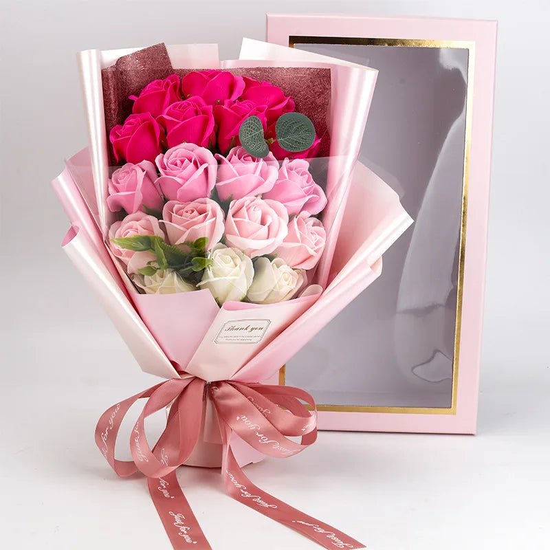 Lisslune | Romantic Soap Rose Bouquet Gift for Valentine’s Day