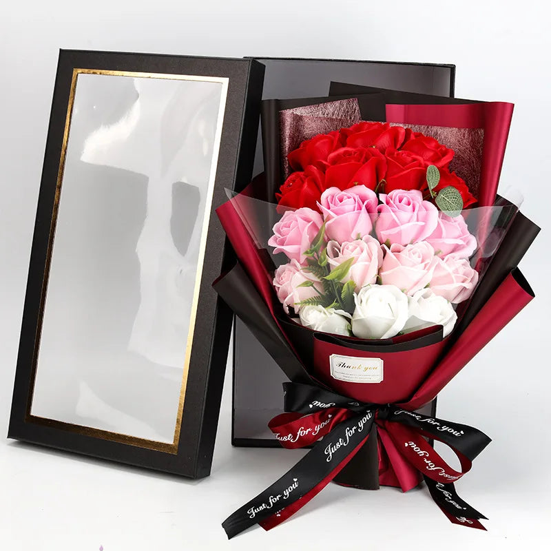 Lisslune | Romantic Soap Rose Bouquet Gift for Valentine’s Day